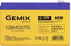 Аккумуляторная батарея Gemix GBM12075 AGM (GBM12075/ 12V 7.5Ah)