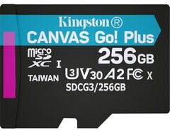Карта памяти KINGSTON microSDXC 256Gb Canvas Go+ U3 V30 (R170/W90) no ad (761989)