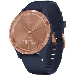 Смарт-часи Garmin Vivomove 3s Rose Gold Stainless Steel Bezel w. Navy and Silicone B. (010-02238-03)