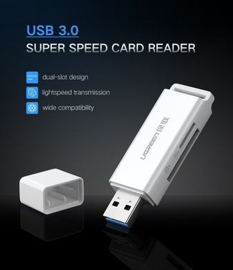 Кардрідер UGREEN CM104 USB 3.0 to TF + SD Dual Card Reader Black (40752)