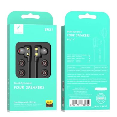 Навушники SkyDolphin SR21 Four Speakers with mic Black (HF-000483)