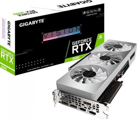Видеокарта Gigabyte PCI-Ex GeForce RTX 3090 Vision OC 24GB GDDR6X (384bit) (1695/19500) (2 х HDMI, 3 x DisplayPort) (GV-N3090VISION OC-24GD)