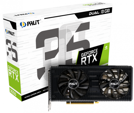 Відеокарта Palit GeForce RTX 3050 Dual (NE63050019P1-190AD)