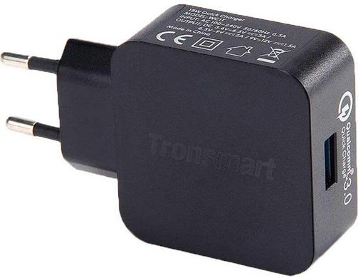 Зарядний пристрій Tronsmart WC1T Quick Charge 3.0 Wall Charger + Type-C Cable Black