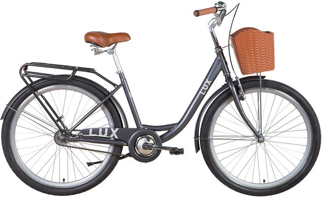 Велосипед 26" Dorozhnik Lux 2022 (темно-сірий) (OPS-D-26-184)