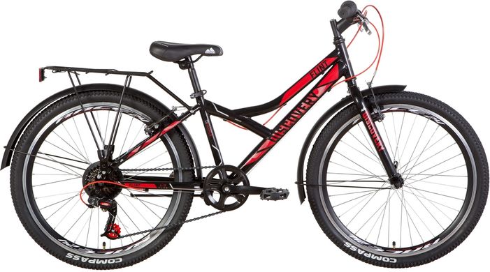 Велосипед 24" Discovery Flint MC 2021 (черно-красный с серым) (OPS-DIS-24-230)
