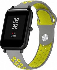 Ремінець UWatch Silicone Double color strap for Amazfit Bip Grey/Yellow
