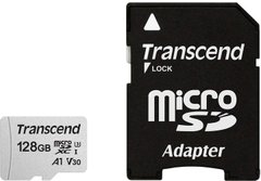 Карта пам'яті Transcend 128GB microSDXC C10 UHS-I R95/W45MB/s + SD адаптер (TS128GUSD300S-A)