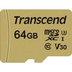 Карта пам'яті Transcend 500S MicroSDXC 64GB (TS64GUSD500S)