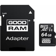 Карта пам'яті Goodram MicroSDHC 64GB UHS-I Class 10 Goodram + SD-adapter (M1AA-0640R12)