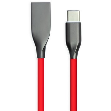 Кабель PowerPlant USB - Type-C 1м силікон Red