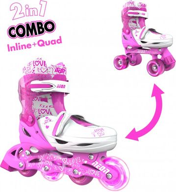 Роликовые коньки Neon Combo Skates розовый размер 34-37