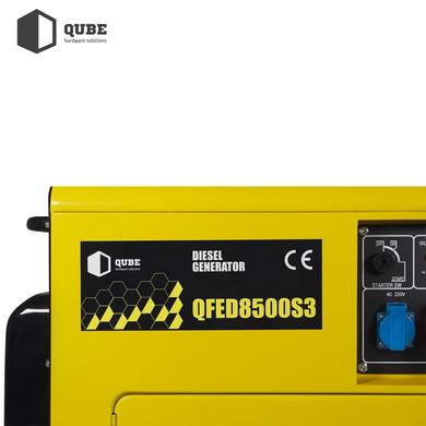 Генератор дизельный 3-х фазный Qube QFED8500S3