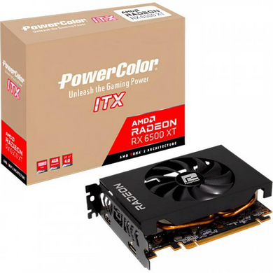 Відеокарта PowerColor Radeon RX 6500 XT ITX 4GB (AXRX 6500 XT 4GBD6-DH)