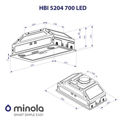 Витяжка Minola HBI 5204 WH 700 LED
