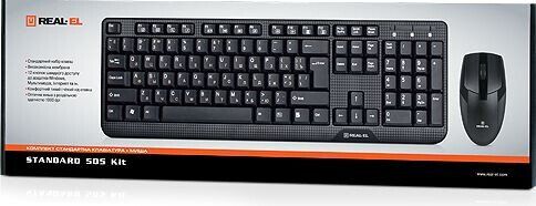Комплект (клавіатура, мишка) REAL-EL Standard 505 Kit Black USB