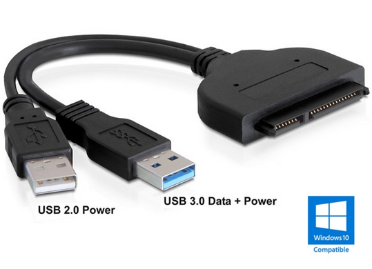 Адаптер-перехідник USB 3.0 - SATA III 2.5" 7+15pin OEM (S0622)