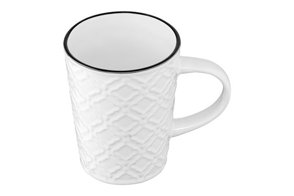Чашка Ardesto Relief, 320 мл, біла, кераміка (AR3474W)