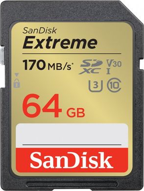 Карта пам'яті SanDisk Extreme SD 64GB C10 UHS-I (SDSDXV2-064G-GNCIN)