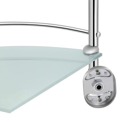 Полка для ванной комнаты двойная, стекло + металл Lidz (CRG)-114.10.02