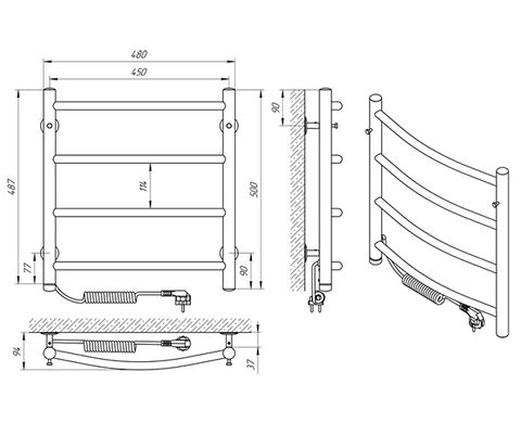 Рушникосушарка Laris Класік П4 450x500 Е (підкл.зліва) S3 (73207719)