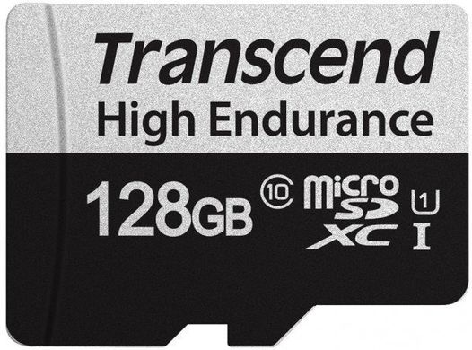 Карта пам'яті Transcend 128GB microSDXC C10 UHS-I U1 High Endurance (170TB) (TS128GUSD350V)