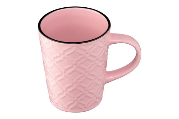Чашка Ardesto Relief, 320 мл, рожева, кераміка (AR3474P)