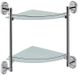 Полка для ванной комнаты двойная, стекло + металл Lidz (CRG)-114.10.02