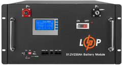 Акумулятор для ДБЖ LogicPower LiFePO4 48V (51,2V) - 230 Ah (11776Wh) (Smart BMS 200A) с LCD RM (20331)