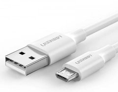 Кабель UGREEN US289 USB 2.0 to Micro Cable Nickel Plating 2A 1.5m White (60142)