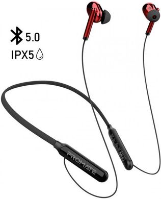 Наушники Promate Bluetooth 5 Quartz IPX5 Red (quartz.red)