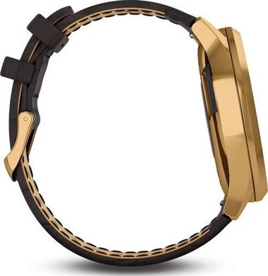 Смарт-часы Garmin Vivomove HR Premium 24K Gold PVD Stainless Steel Case with Black Italian Leather Band