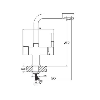 Змішувач для кухонної мийки Haiba HANS 021 нержавіюча сталь (HB0817)