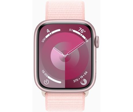 Apple Watch Series 9 GPS 45mm Pink Aluminium Case with Light Pink Sport Loop (MR9J3QP/A)