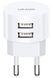 Мережевий зарядний пристрій Usams Travel Charging Set Send-Tu Series (T20 Dual USB Round Charger+U35 Micro cable) White (XTXLOGT18MC05)