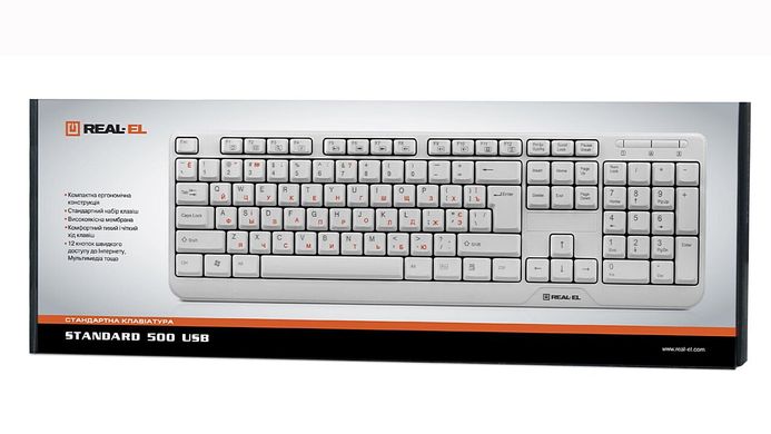 Клавіатура Real-El Standard 500 White