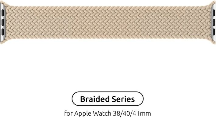 Ремінець ArmorStandart Braided Solo Loop для Apple Watch 38/40/41mm Beige Size 4 (132 mm) (ARM64892)