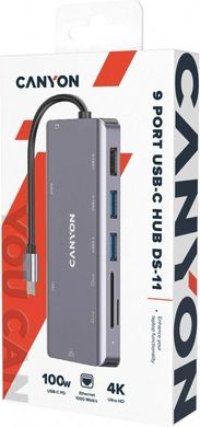USB-хаб Canyon 9 port USB-C Hub DS-11 (CNS-TDS11)