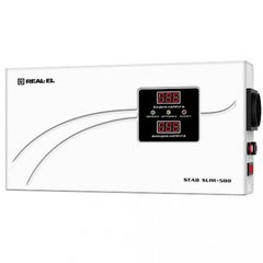 Стабилизатор напряжения REAL-EL STAB SLIM-500 White UAH (EL122400006)