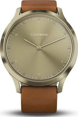 Смарт-годинник Garmin Vivomove HR Premium Gold with Light Brown Leather Band