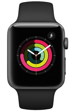 Смарт-годинник Apple Watch 42mm Series 3 GPS Space Grey Aluminium Case with Black Sport Band (MTF32FS/A)