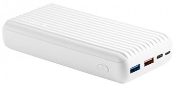 Універсальна мобільна батарея Promate Titan-30 30000 mAh 30Вт Type-C PD 18Вт USB QC3.0 USB 2.4А White (titan-30.white)