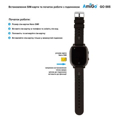 Дитячий смарт годинник AmiGo GO005 4G WIFI Thermometer Black