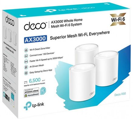 Wi-Fi роутер TP-LINK DECO X50 3PK (DECO-X50-3-PACK)
