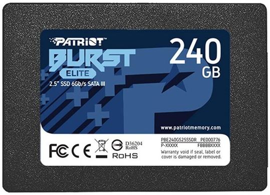 SSD-накопичувач 240GB Patriot Burst Elite  2.5" SATAIII TLC (PBE240GS25SSDR)