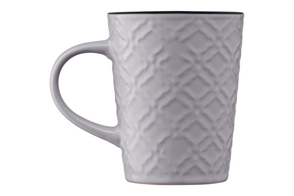 Чашка Ardesto Relief, 320 мл, сіра, кераміка (AR3474GR)