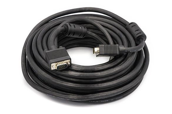 Видео кабель PowerPlant VGA-VGA, 15м, Double ferrites