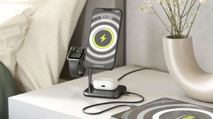 Бездротовий зарядний пристрій Zens 4-in-1 MagSafe + Watch Wireless Charging Station Black (ZEDC22B/00)