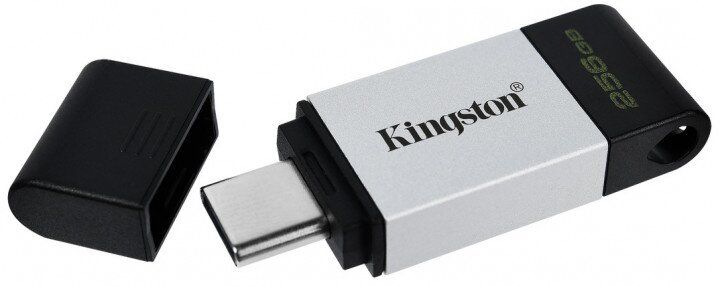 Флешка Kingston USB3.2 256GB Type-C Kingston DataTraveler 80 Grey/Black (DT80/256GB)